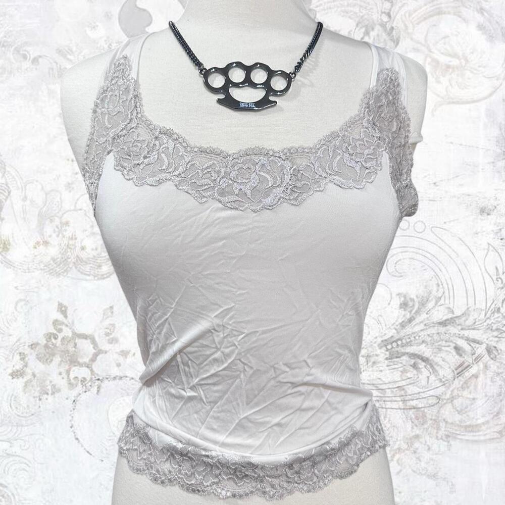 Josie Natori Women's White and Cream Vests-tanks-cami